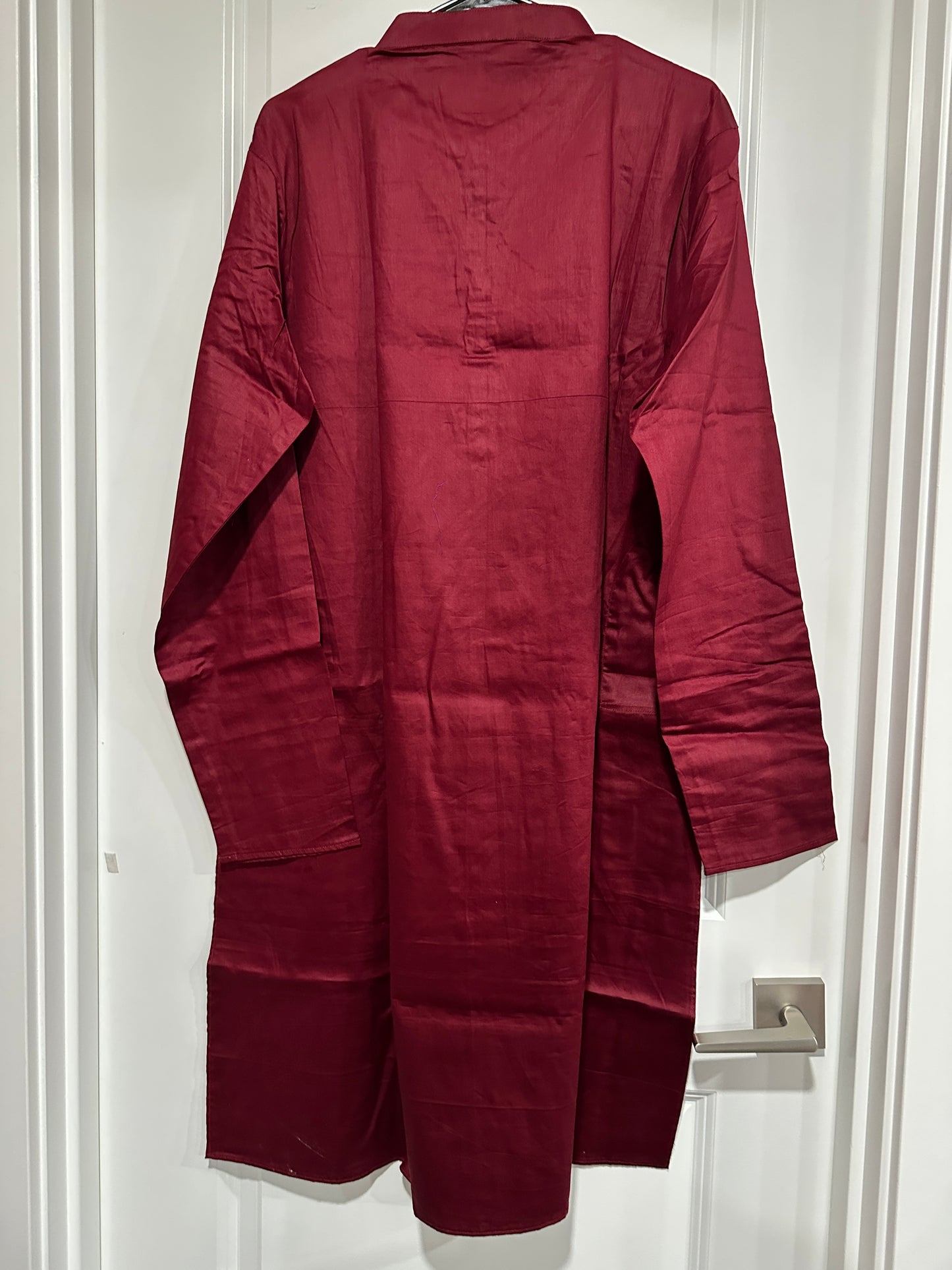 Men's Kurta - Pattachitra - Maroon with Buddha