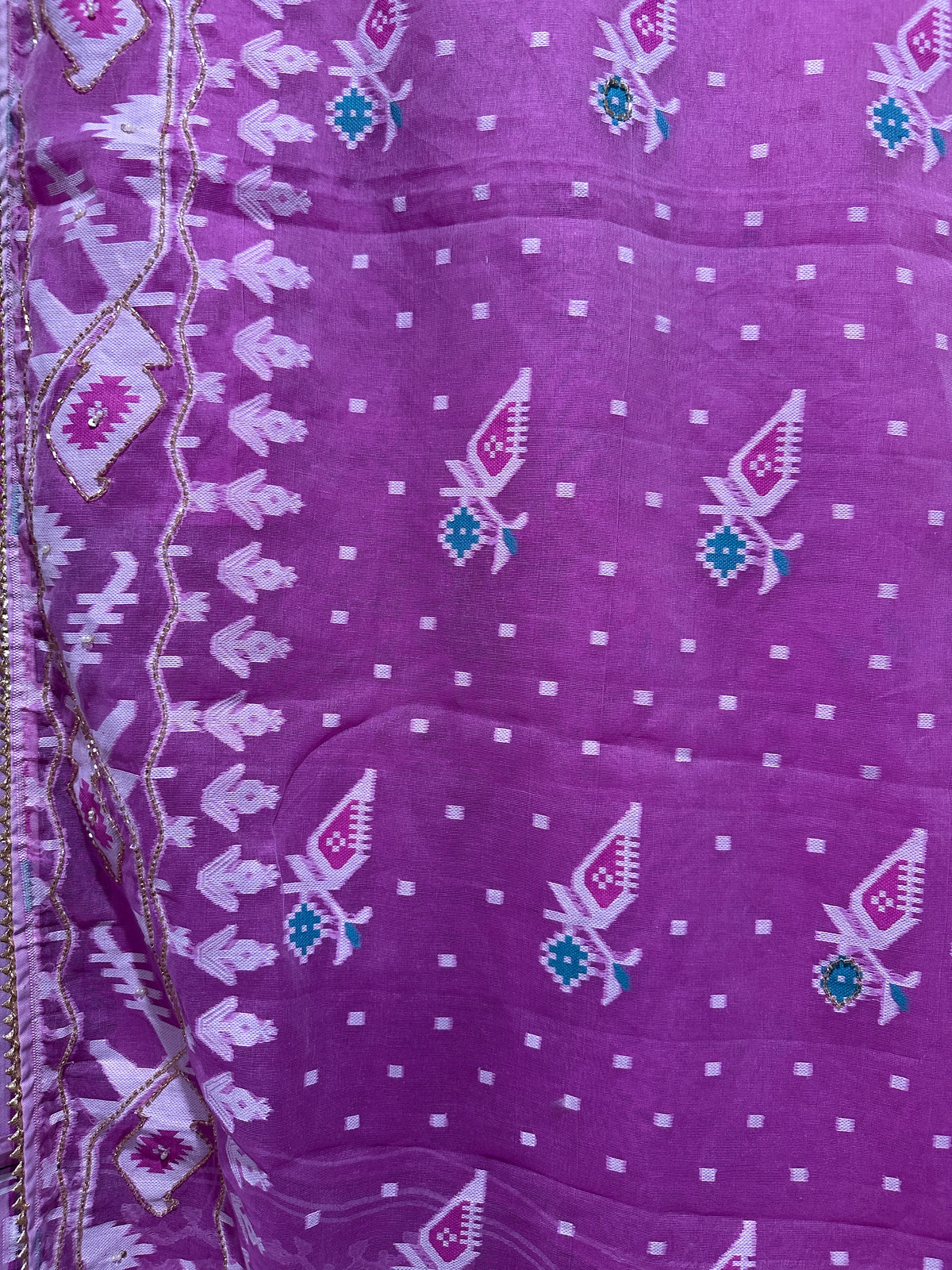Cut Dana Dhakai in Pinkish Lavender