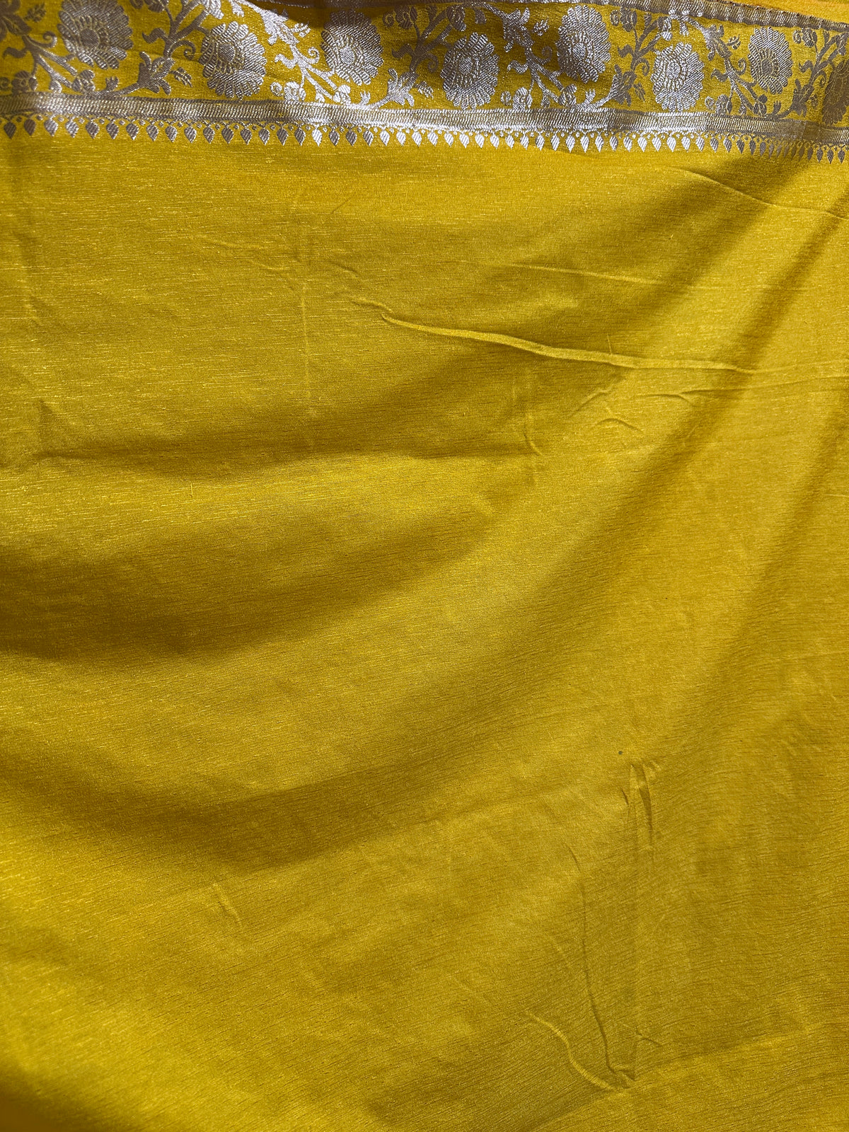 Pure Silk Sarees - Yellow with Zari Booties