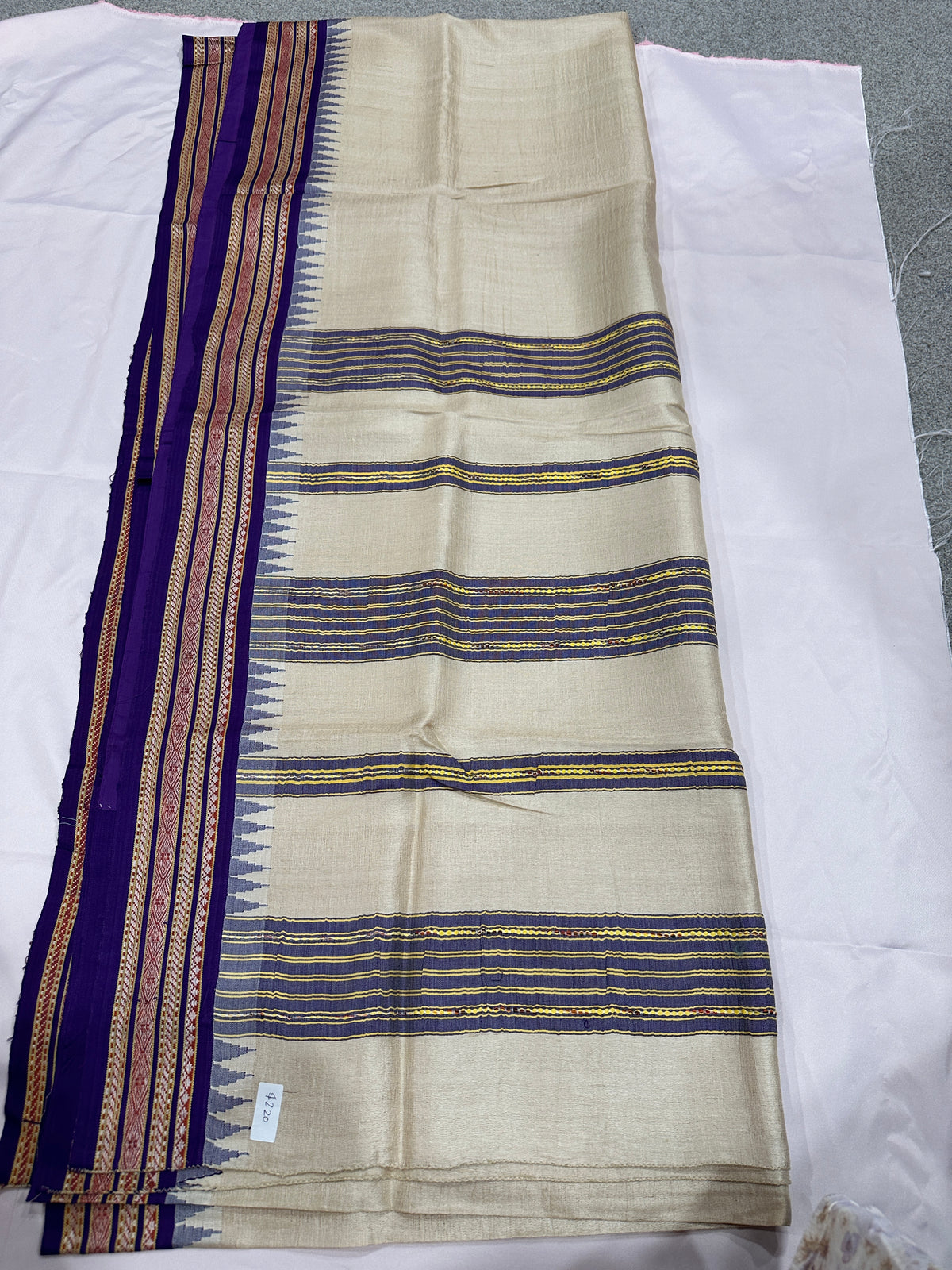 Vidharbha Tussar - Violet Regular Border
