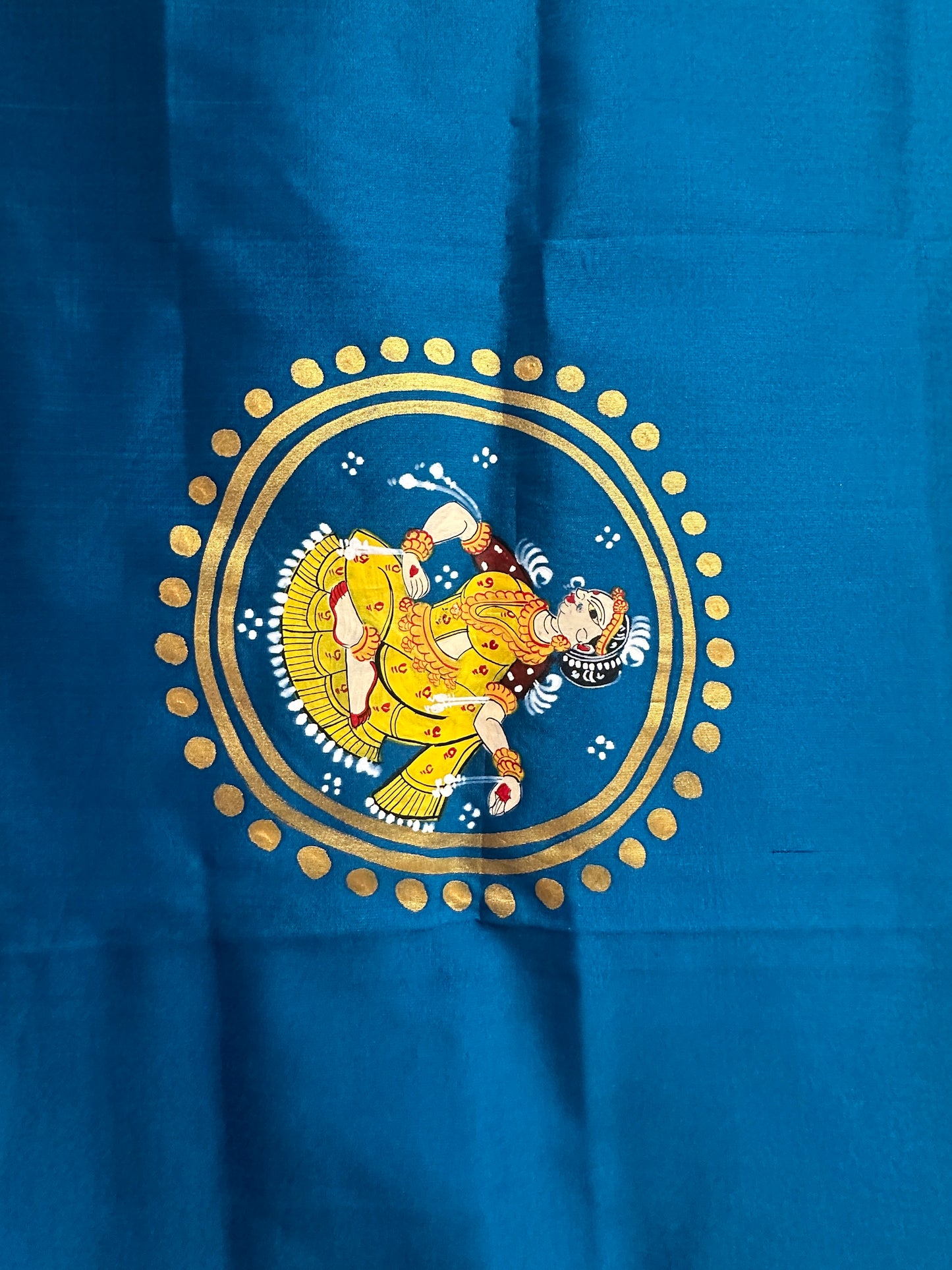 Patachitra Sarees - Blue Alpana theme