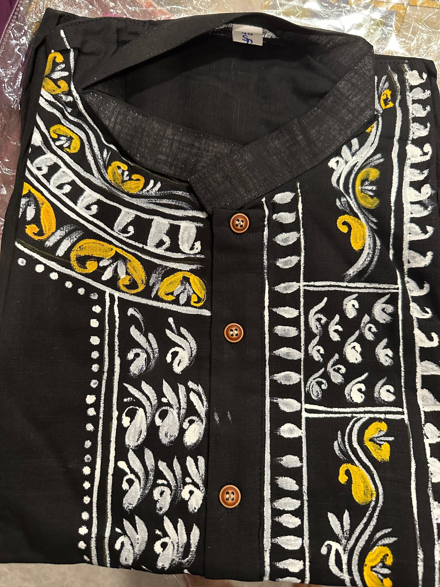 Men's Kurta - Cotton with Bengal Art Work