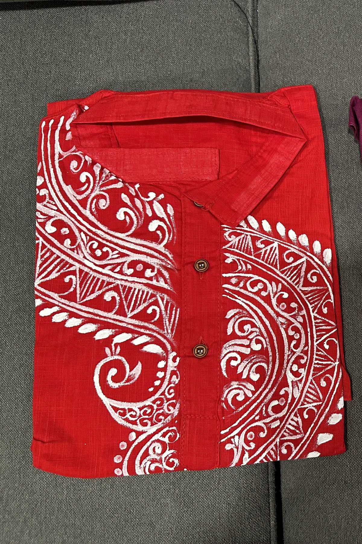 Men's Kurta - Cotton with Bengal Art Work