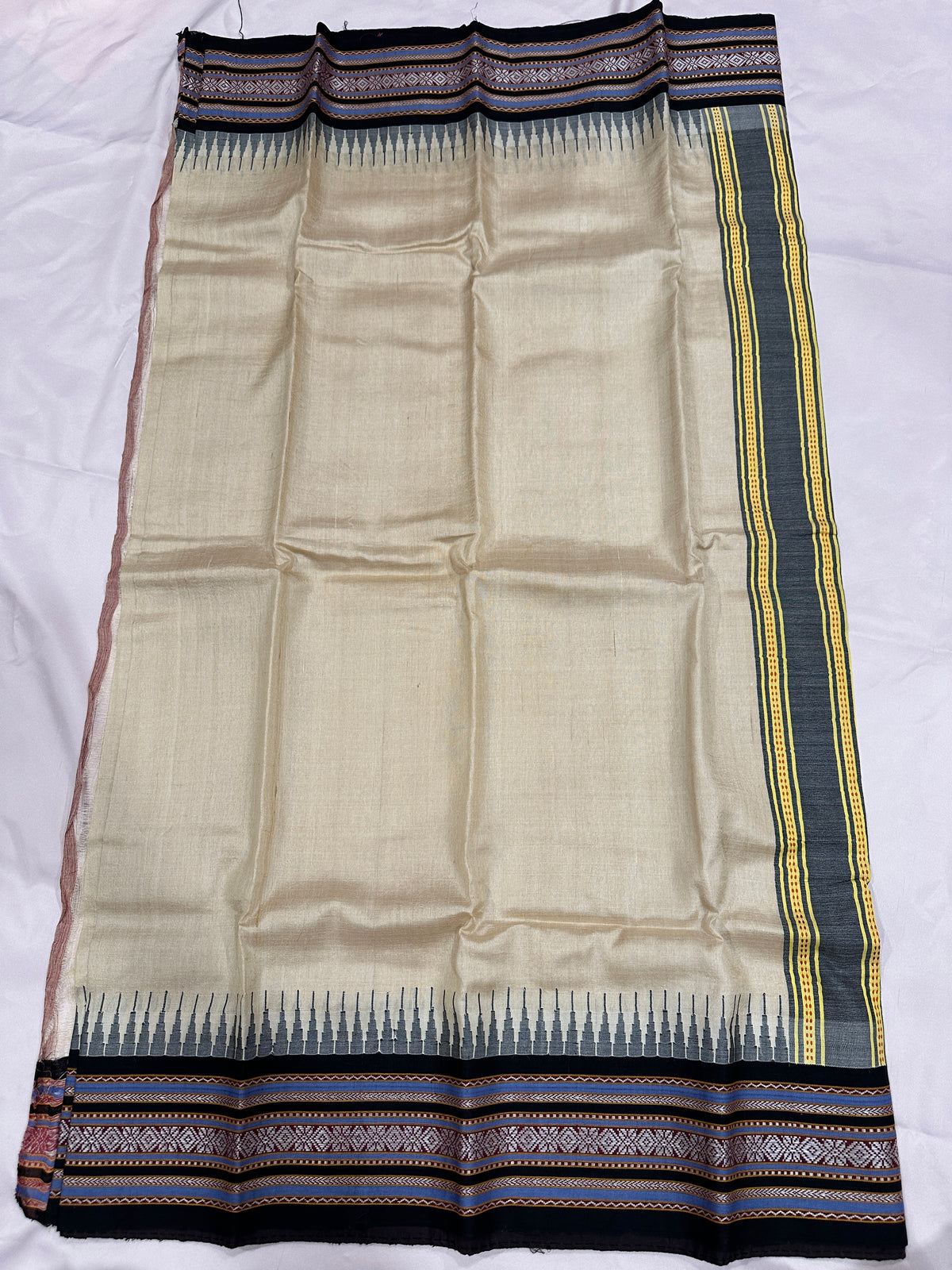 Vidharbha Tussar - Black Regular Border