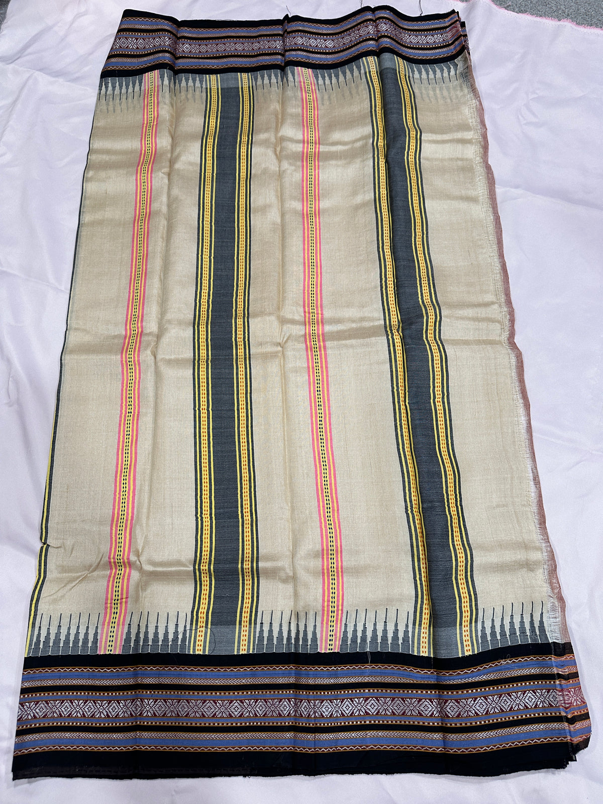 Vidharbha Tussar - Black Regular Border