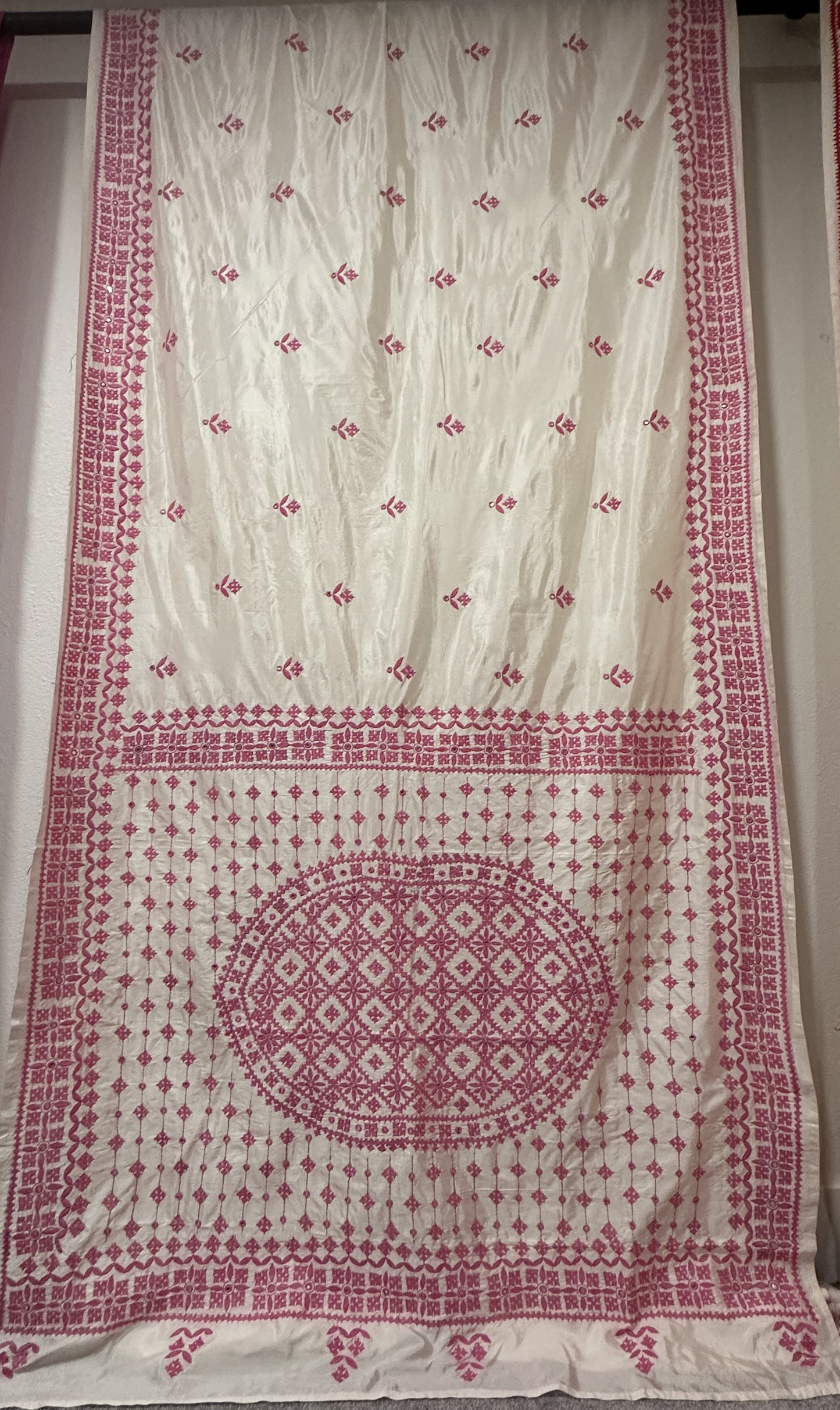 Gujrati Stitch on Offwhite Khadi Silk