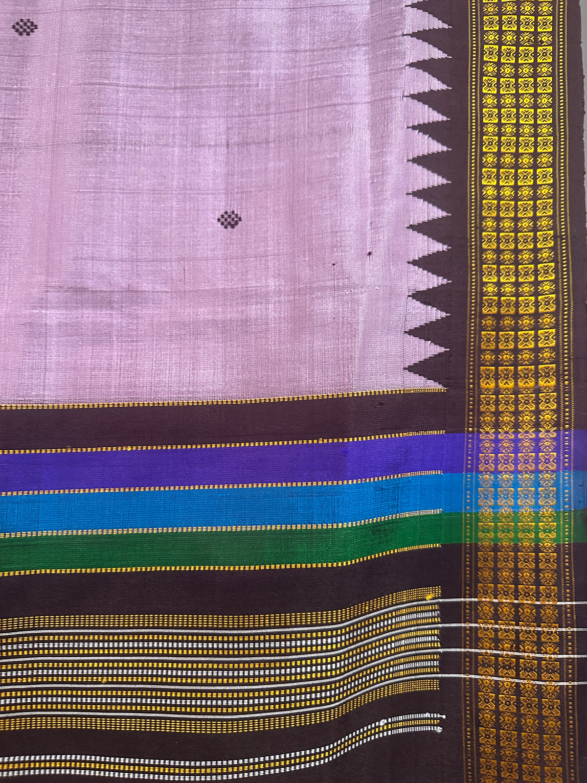 Berhampuri Double Palla Dusty Lavender