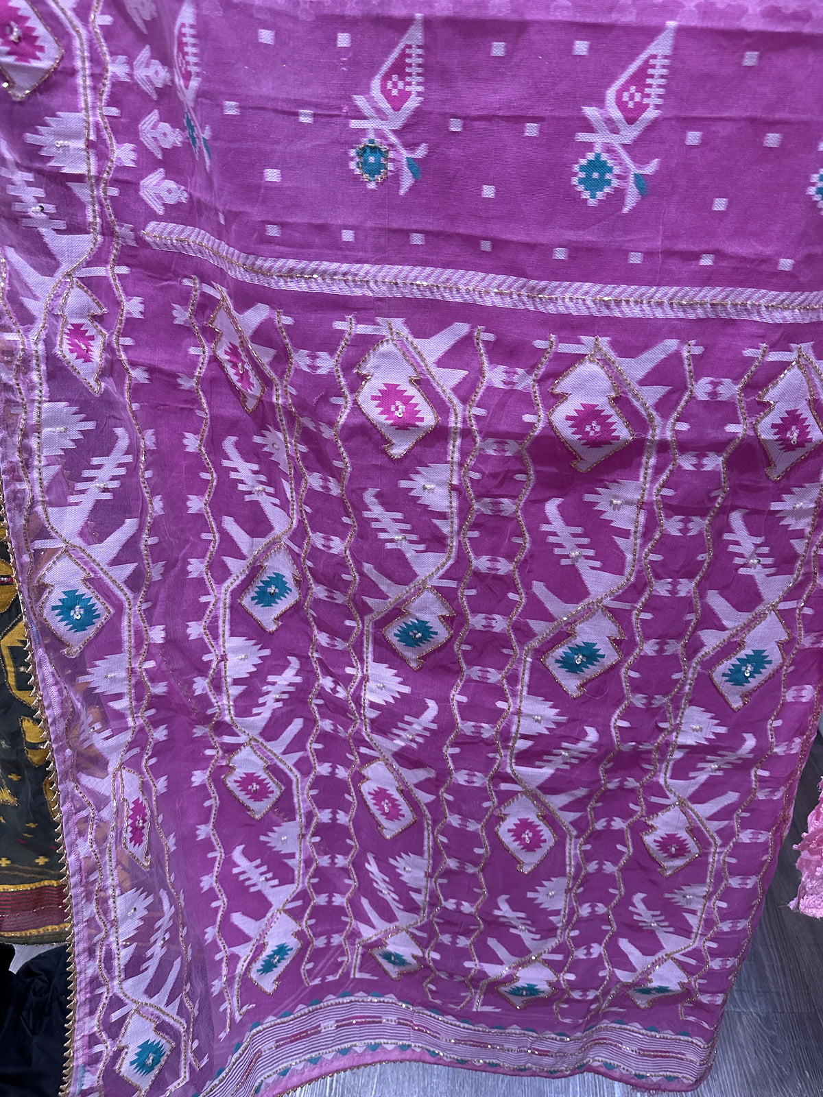 Cut Dana Dhakai in Pinkish Lavender