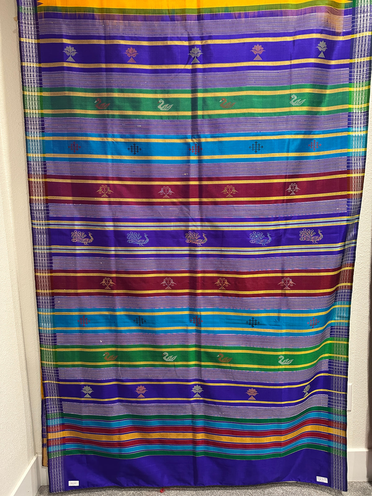 Berhampuri Double Palla Yellow