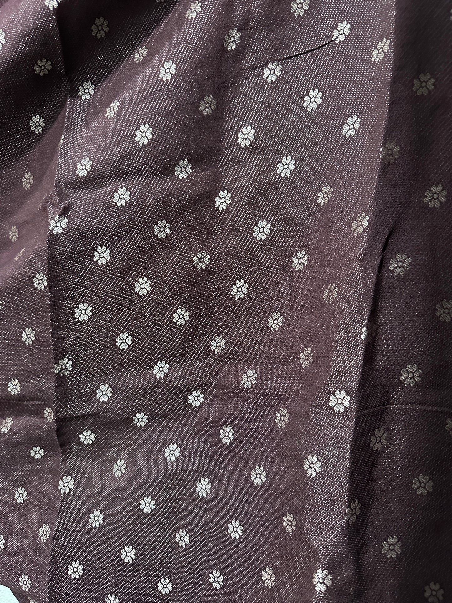 Dola Silk With Ajrak print and Real Mirror - Violet