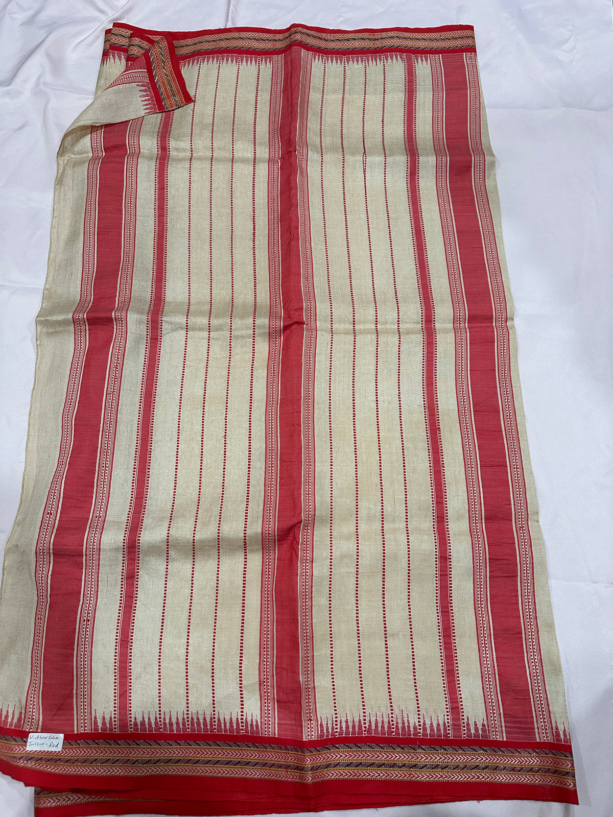 Vidharbha Tussar - Tomato Red Regular Border