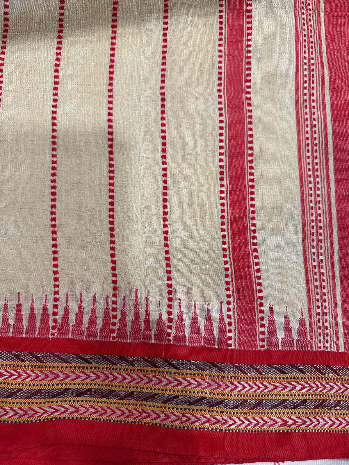Vidharbha Tussar - Tomato Red Regular Border