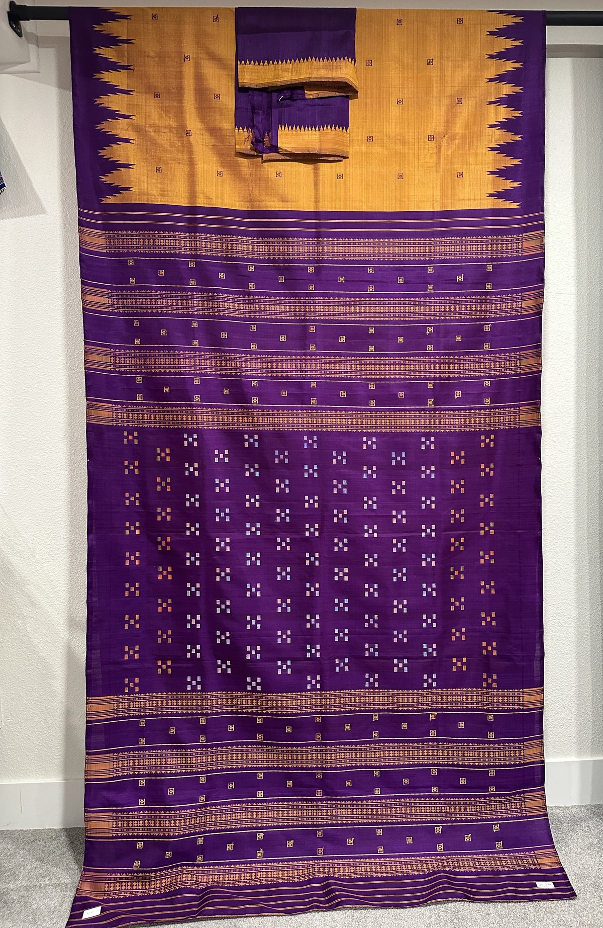 Berhampuri Double Palla Mustard Yellow