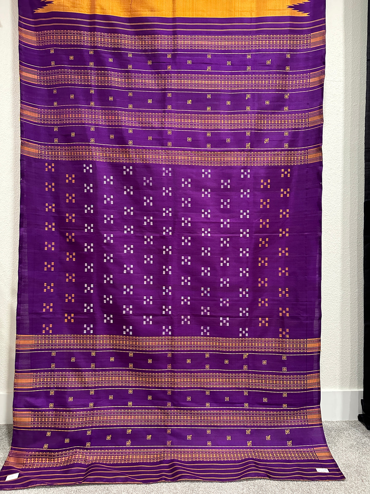 Berhampuri Double Palla Mustard Yellow