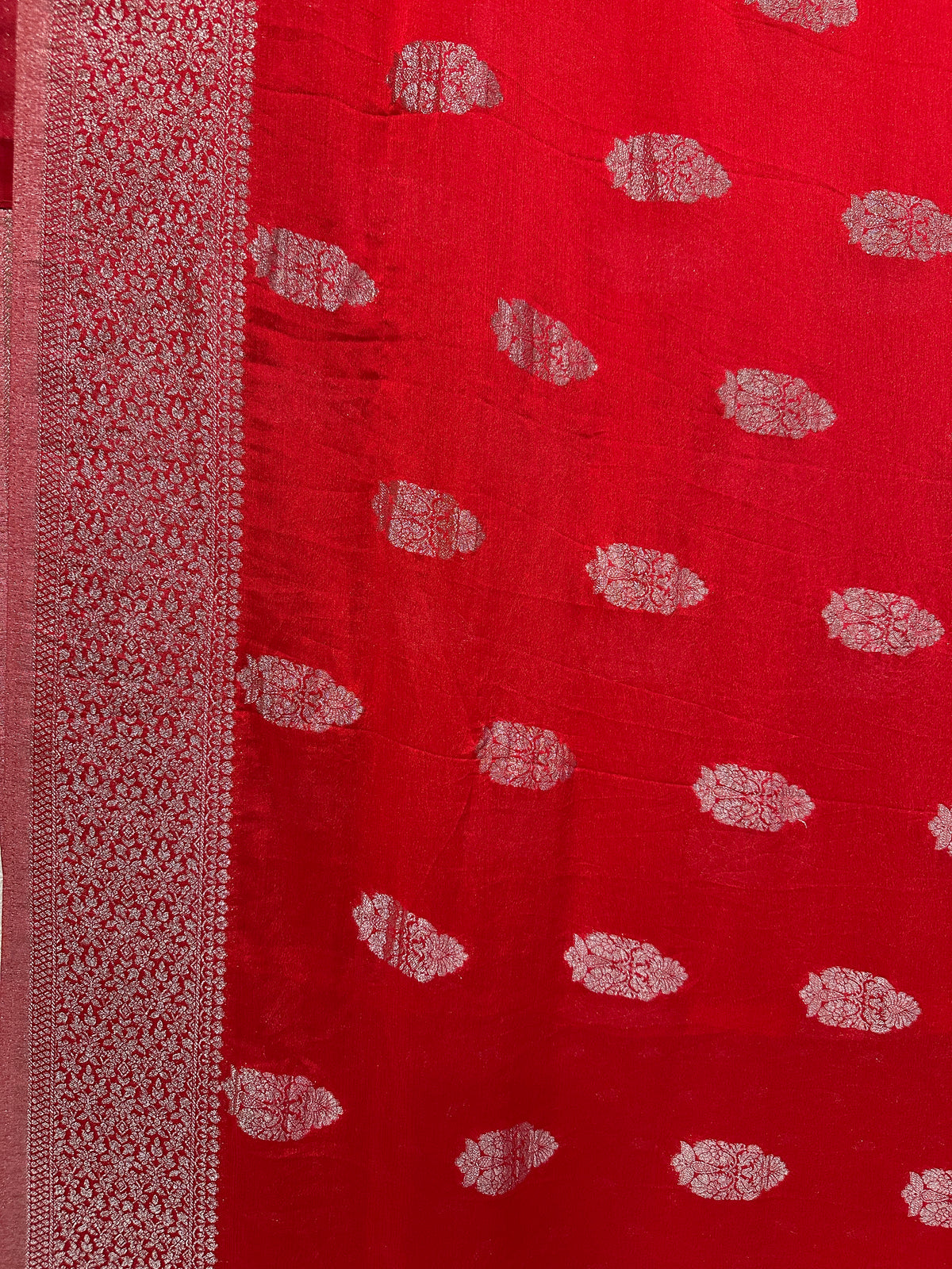 Chiffon Benarasi Style - Red