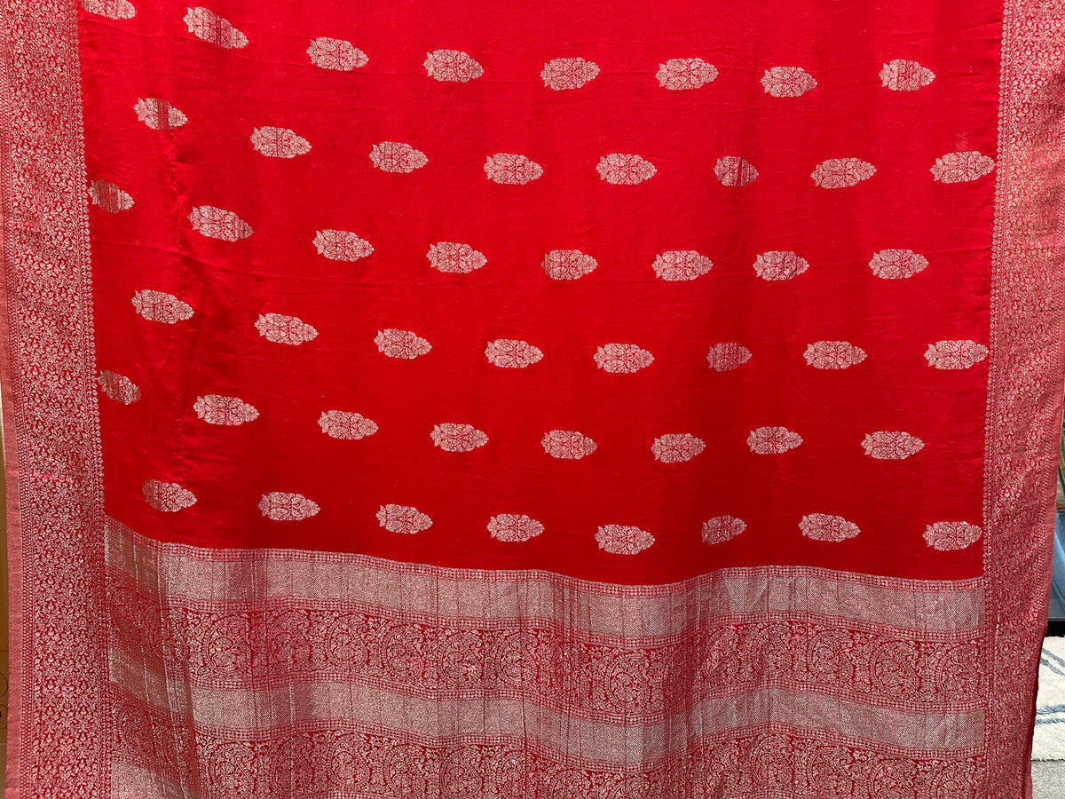 Chiffon Benarasi Style - Red