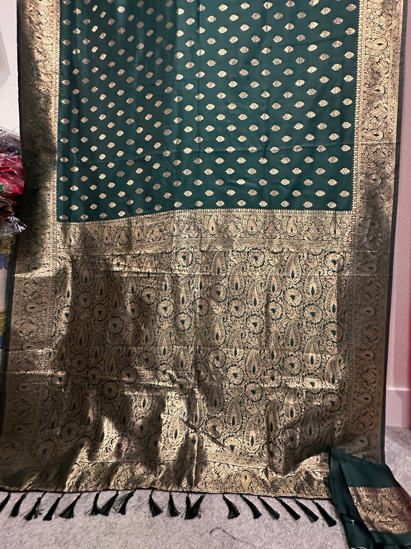 Soft Silk Benarasi Saree - Bottle Green