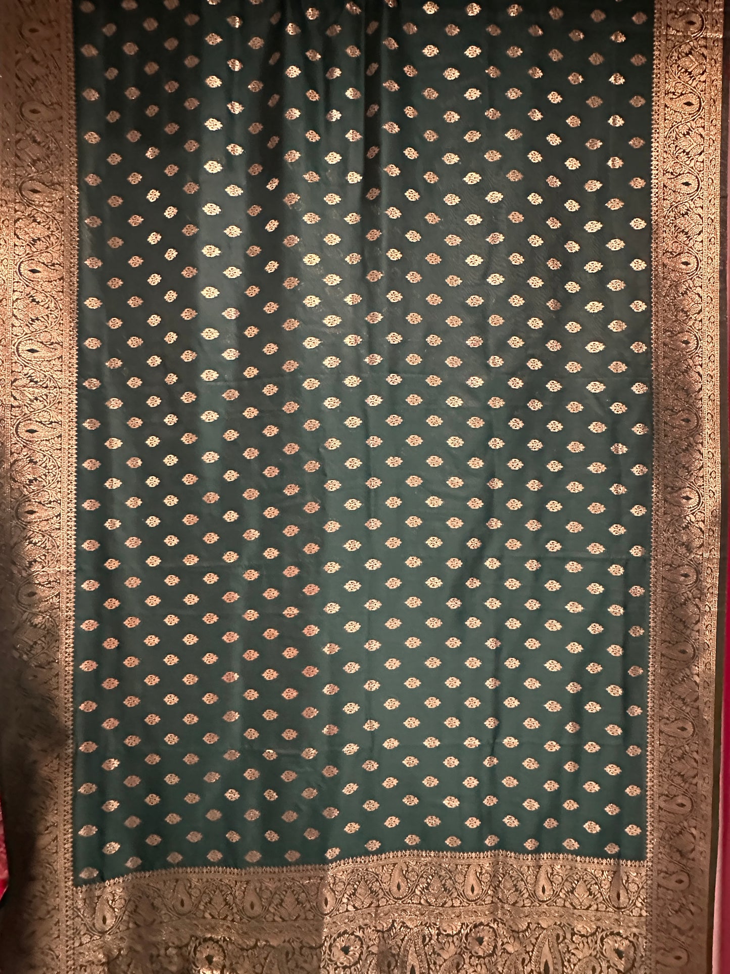 Soft Silk Benarasi Saree - Bottle Green