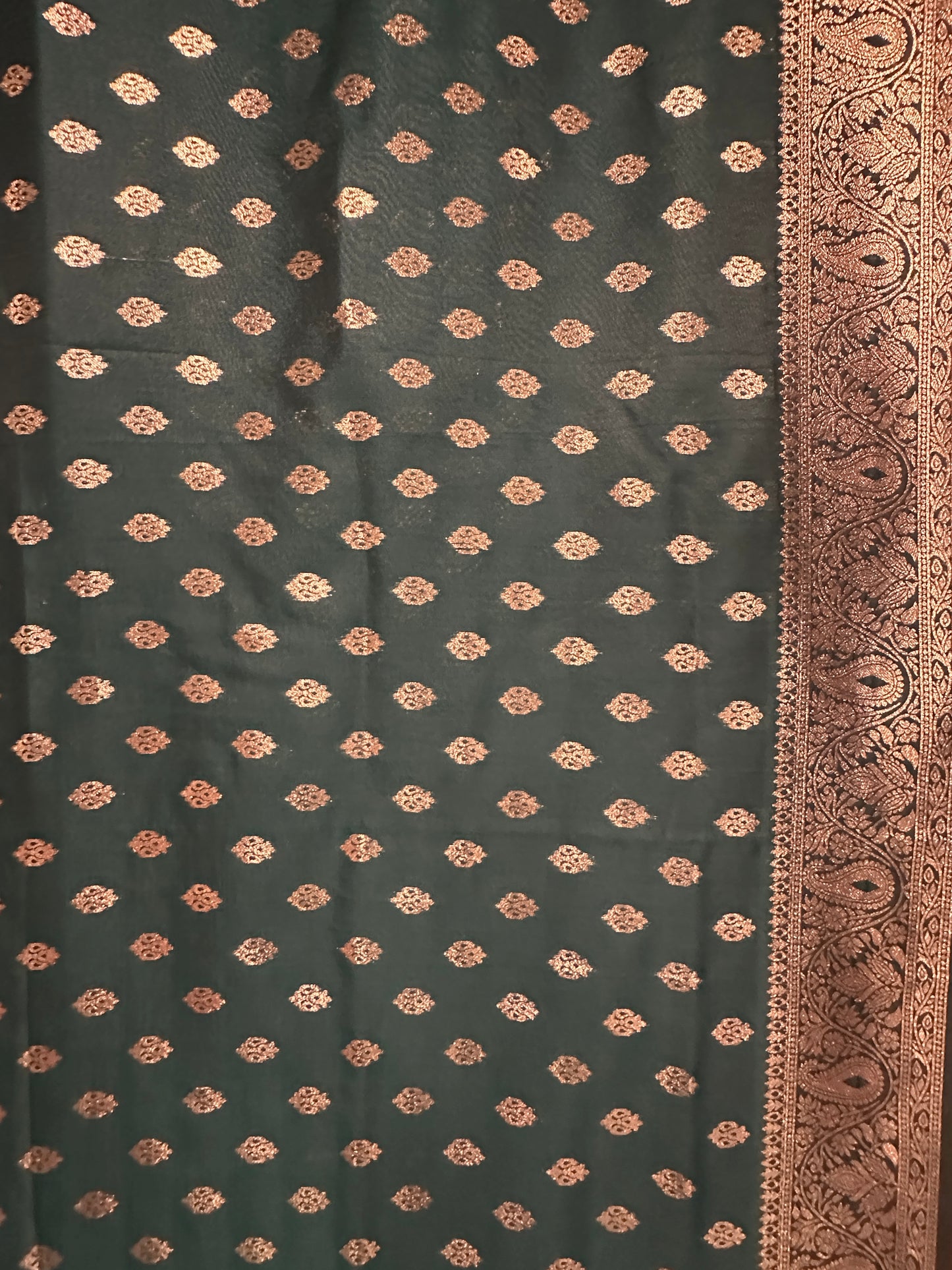 Soft Silk Benarasi Saree - Bottle Green