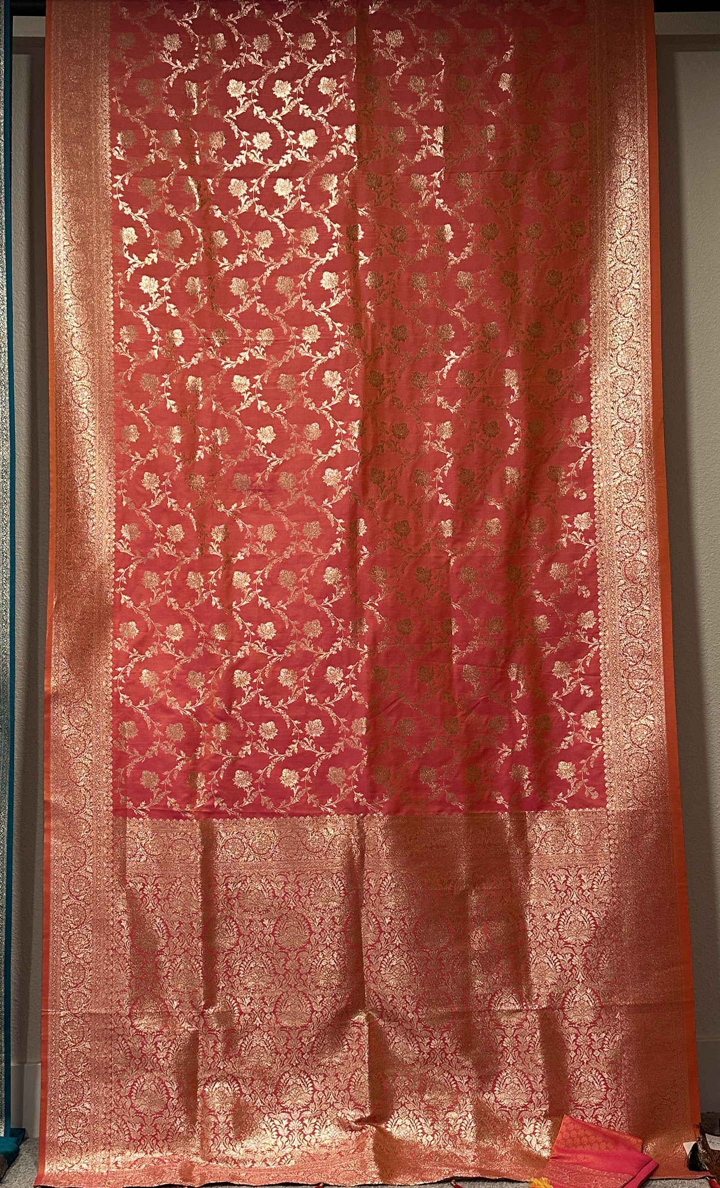 Benarasi Saree Semi Katan - Peach