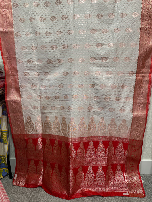 Benarasi Saree  - White