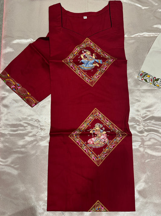 Plus Size - Kurti Maroon