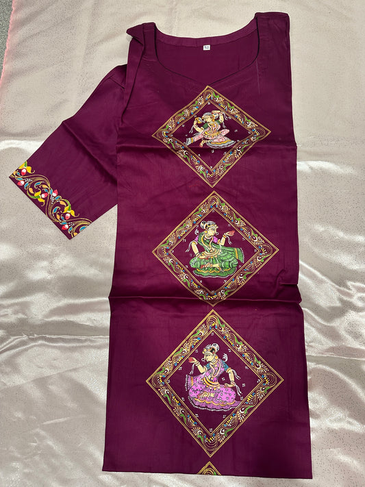 Plus Size - Kurti Wine