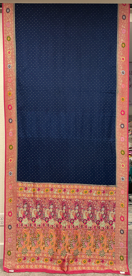 Pure Silk Sarees  - Navy Blue