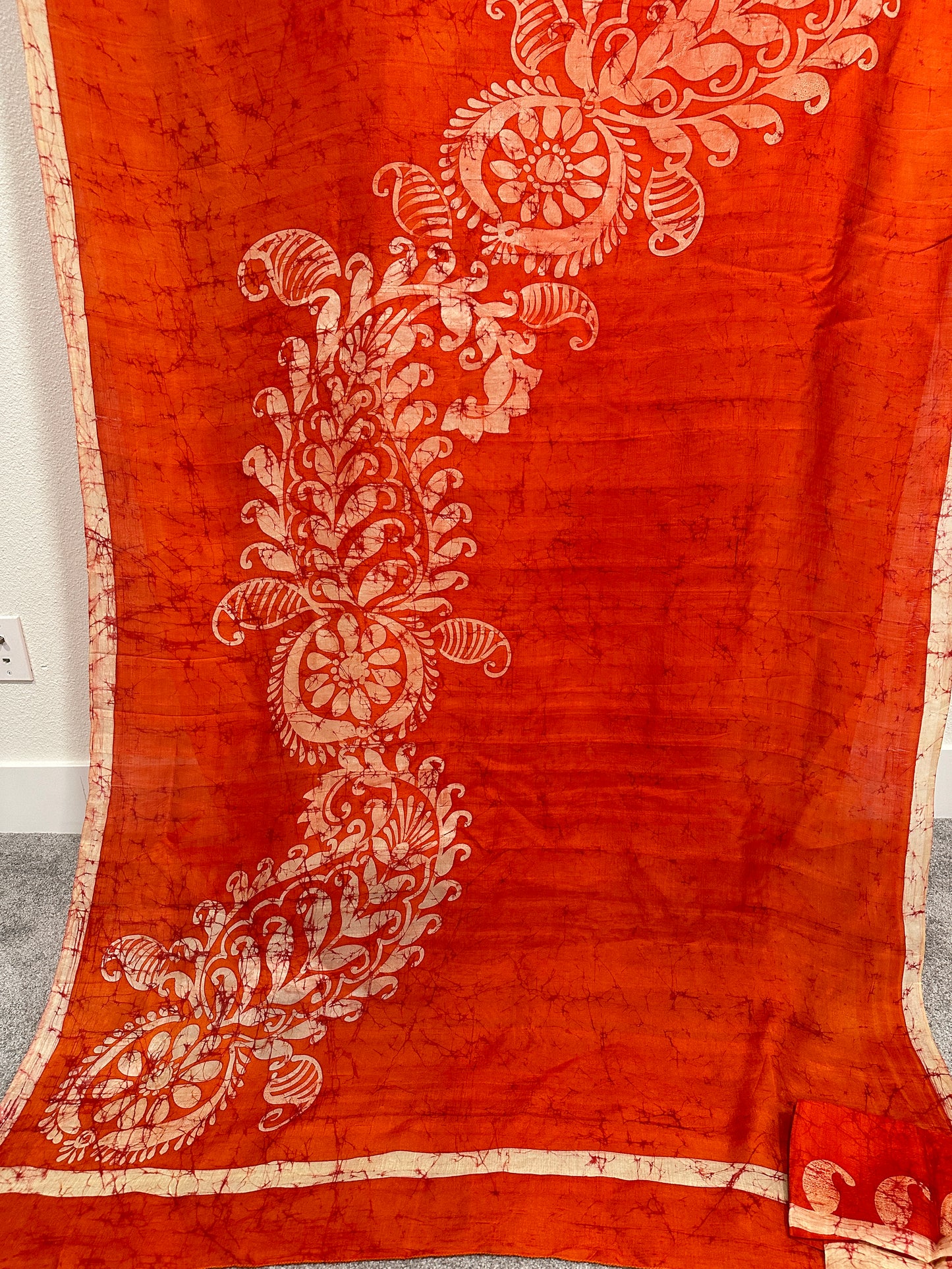 Batik  - Orange Saree