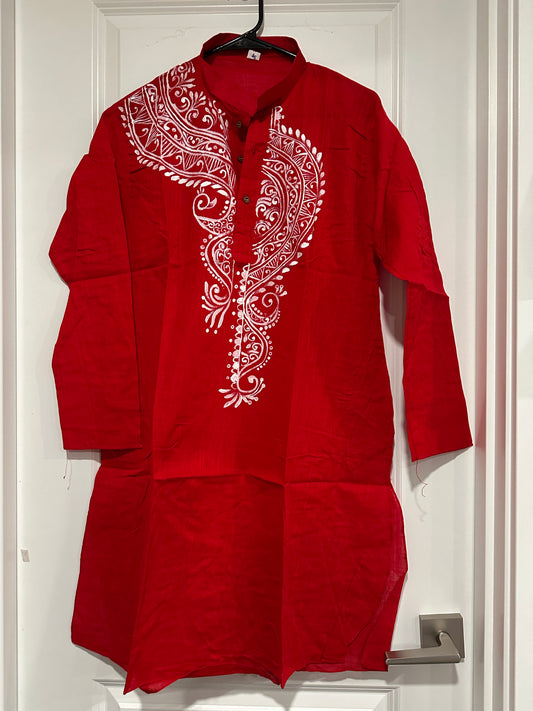 Men's Kurta - Cotton with Bengal Art Work