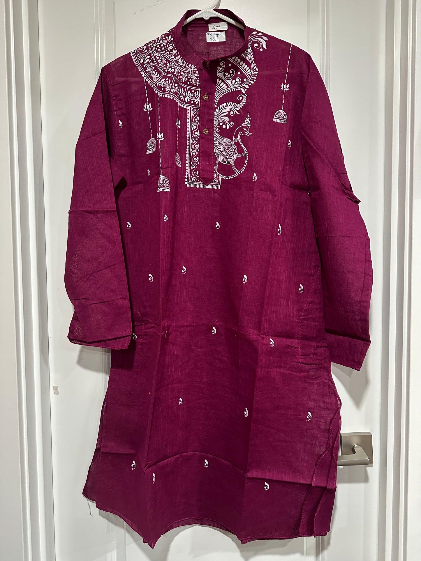 Men's Kurta - Cotton with Bengal Art Work