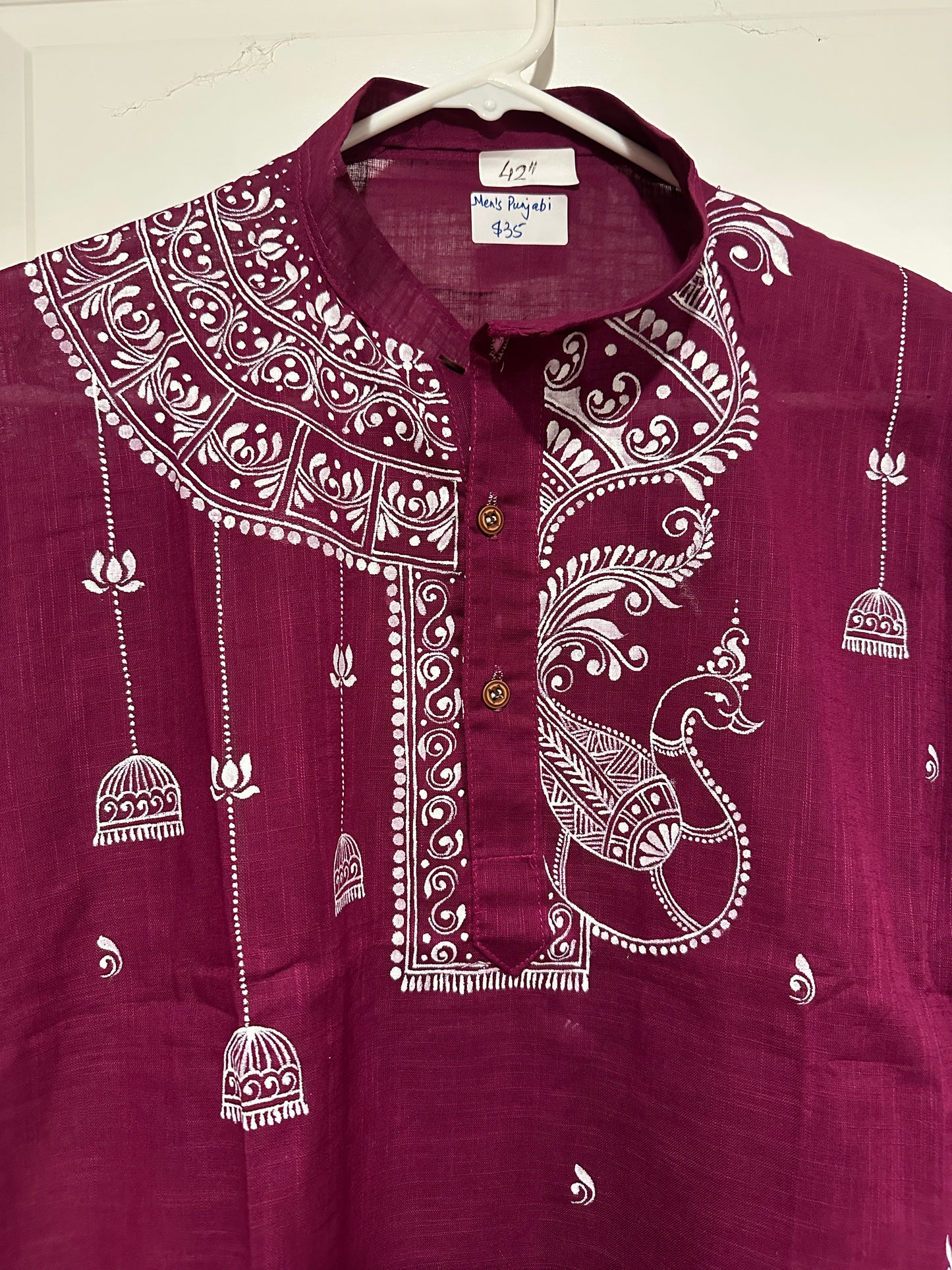 Men's Kurta - Cotton with Bengal Art Work