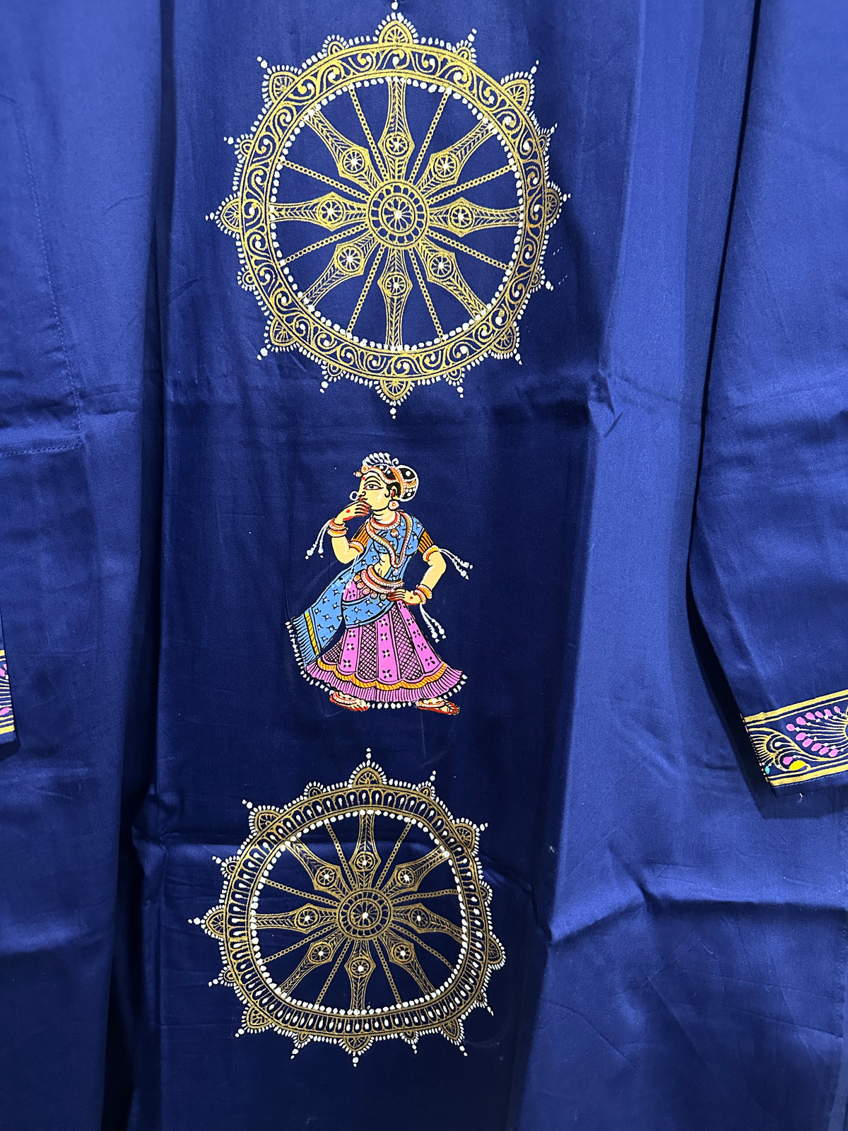 Men's Kurta - Pattachitra - RoyalBlue Chakra Dancer