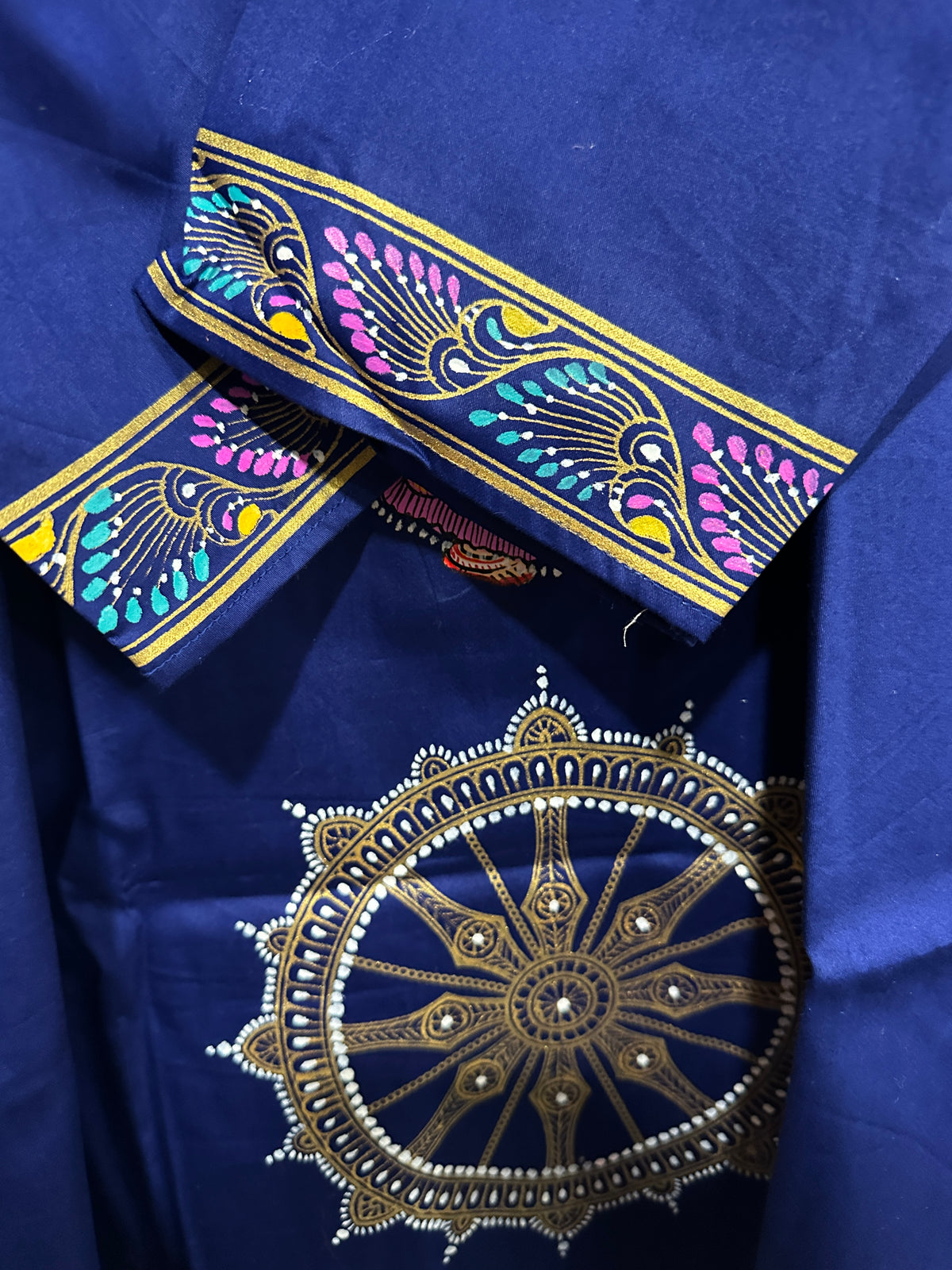 Men's Kurta - Pattachitra - RoyalBlue Chakra Dancer