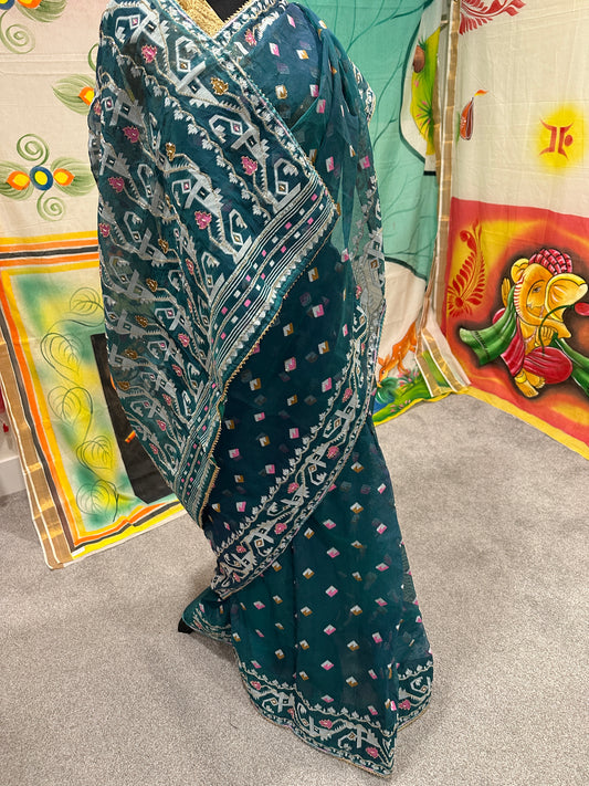Cut Dana Dhakai in Teal