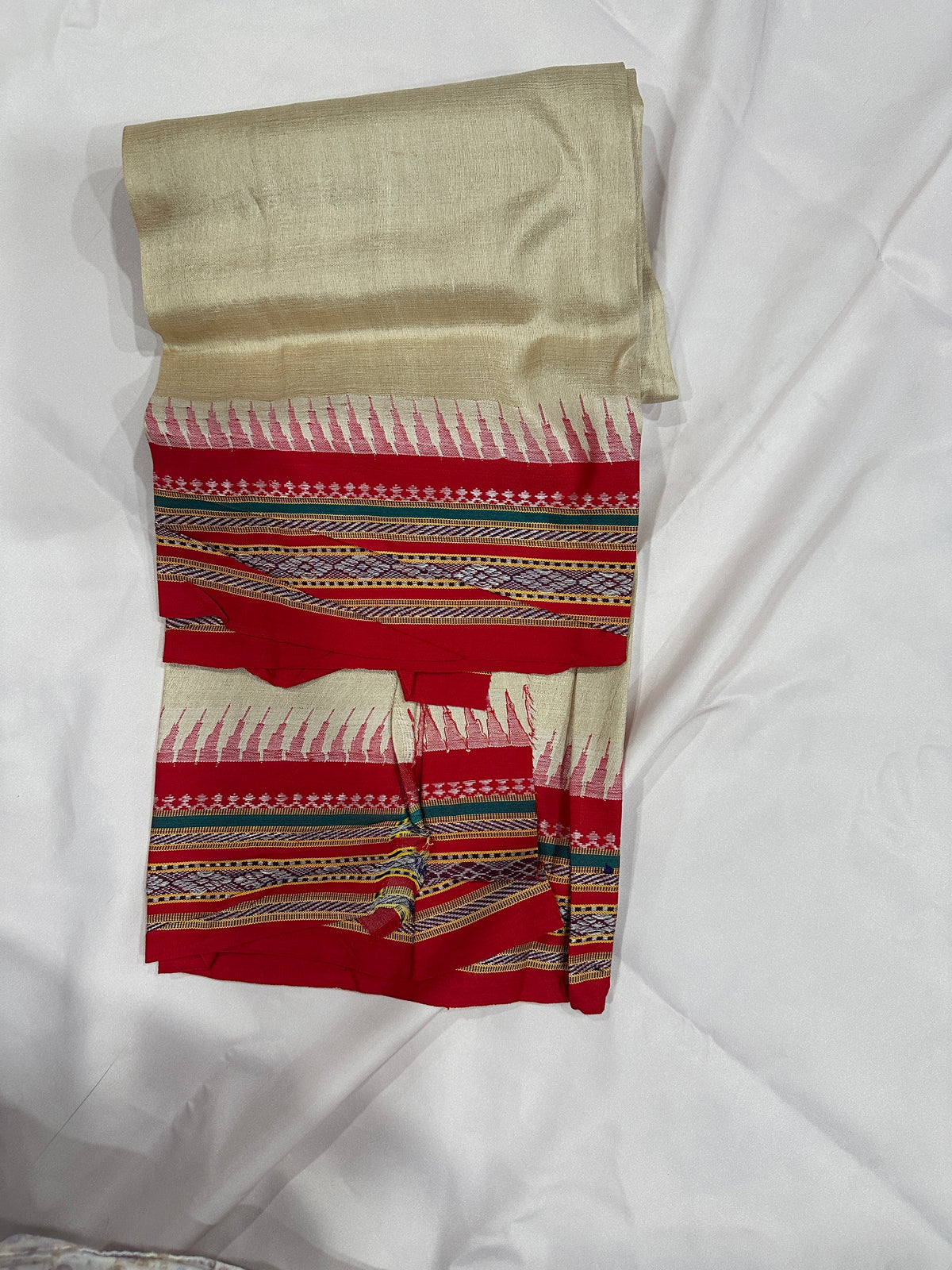 Vidharbha Tussar - Blood Red Regular Border