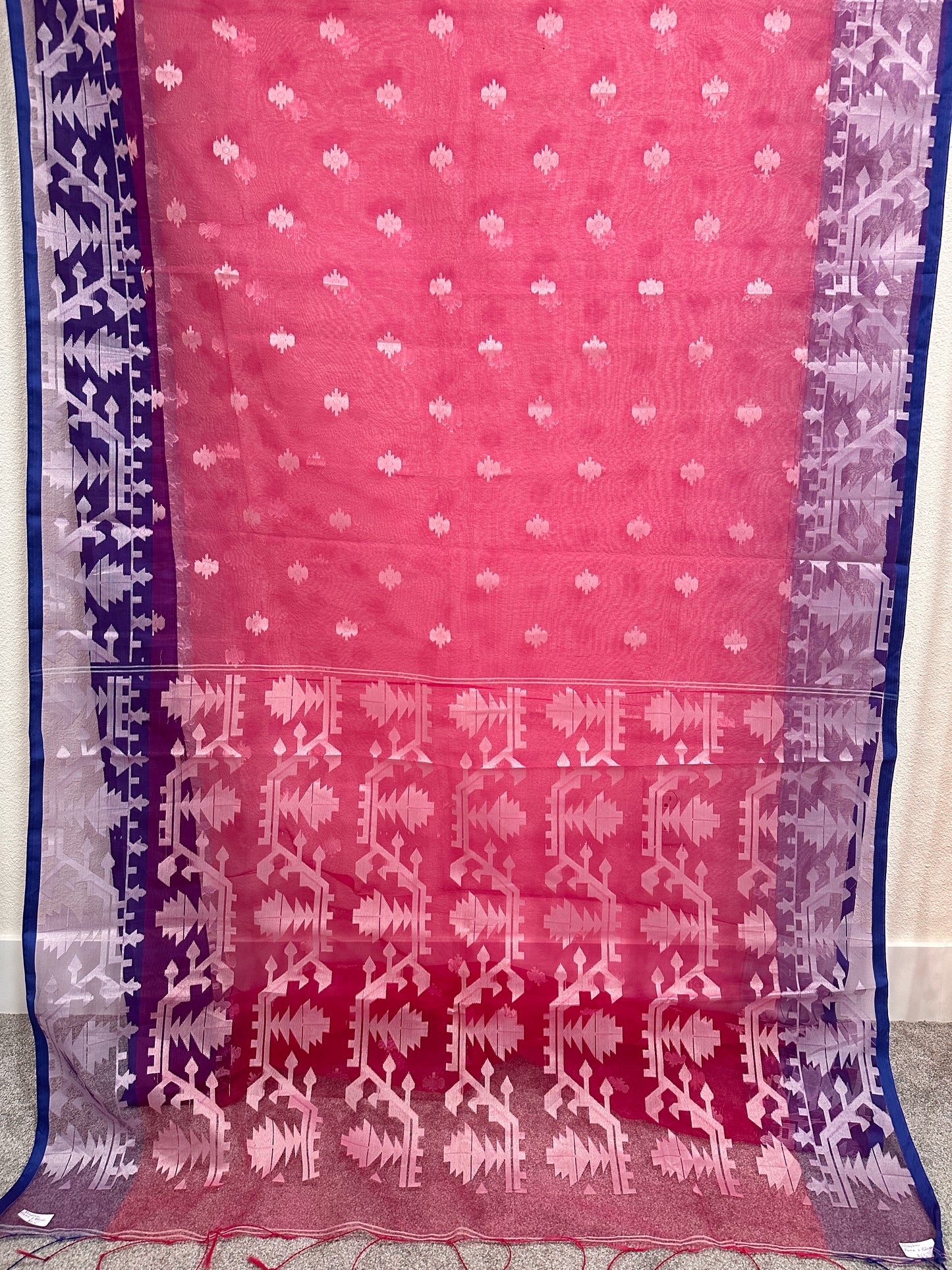 Muslin Dhakai in Pink and Violet