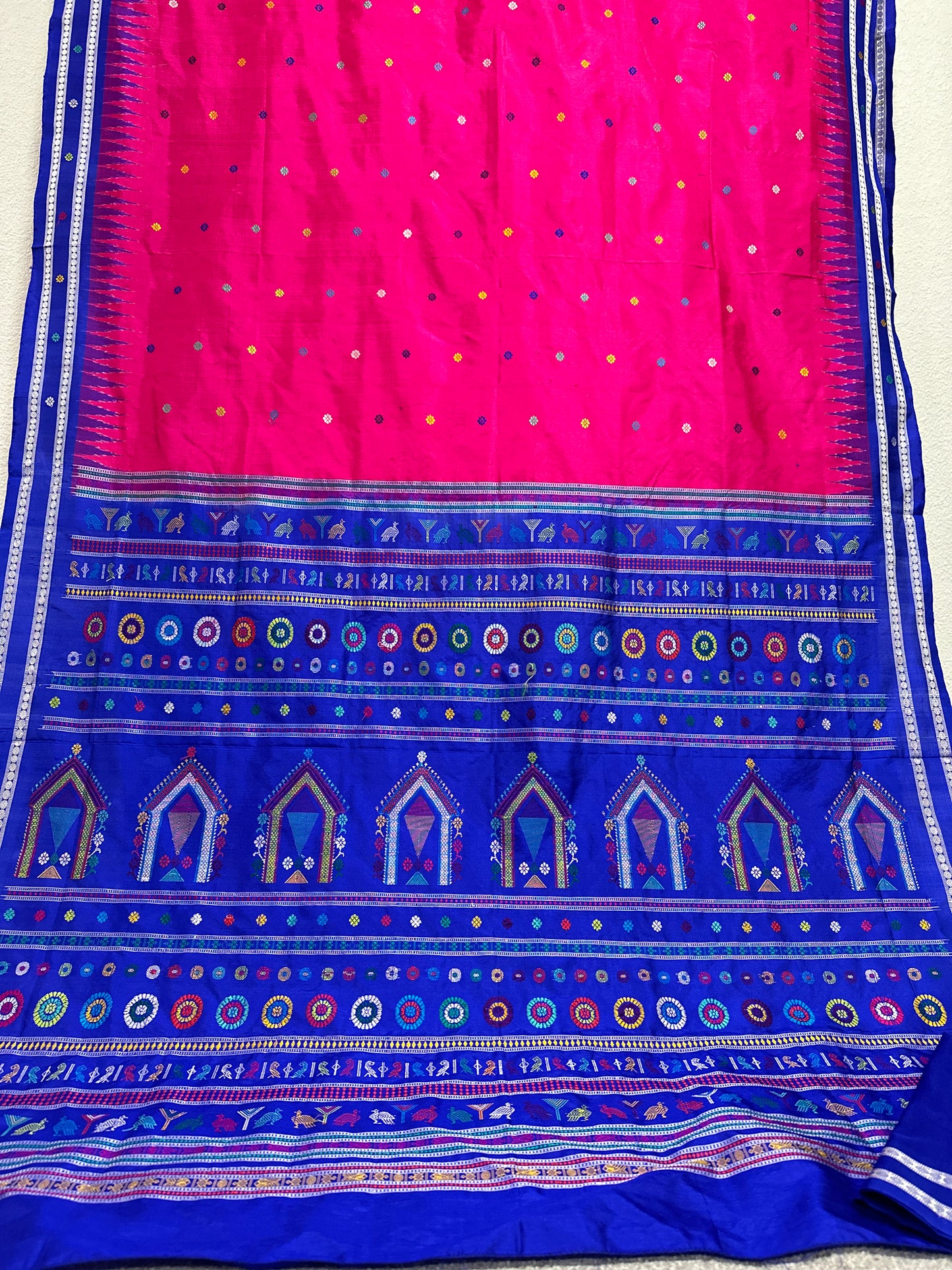 Dolabedi Saree - Pink and Royal Blue