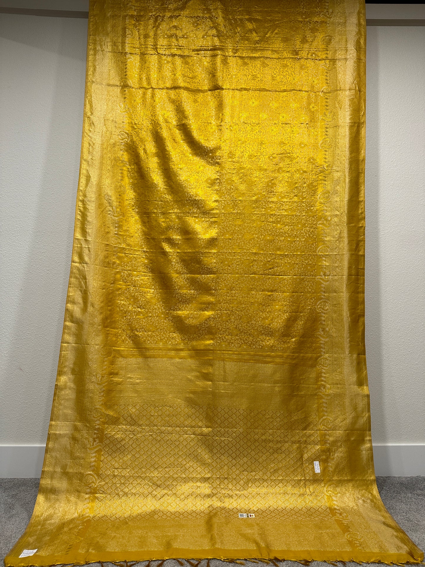 Kanjivaram Saree - Yellow with gold work