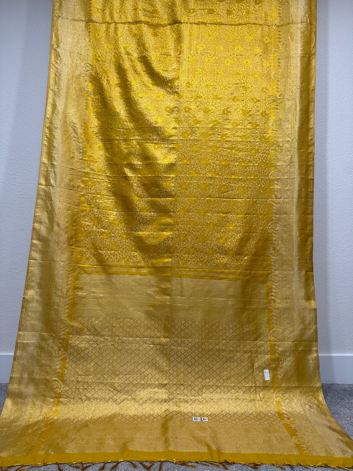 Kanjivaram Saree - Yellow with gold work