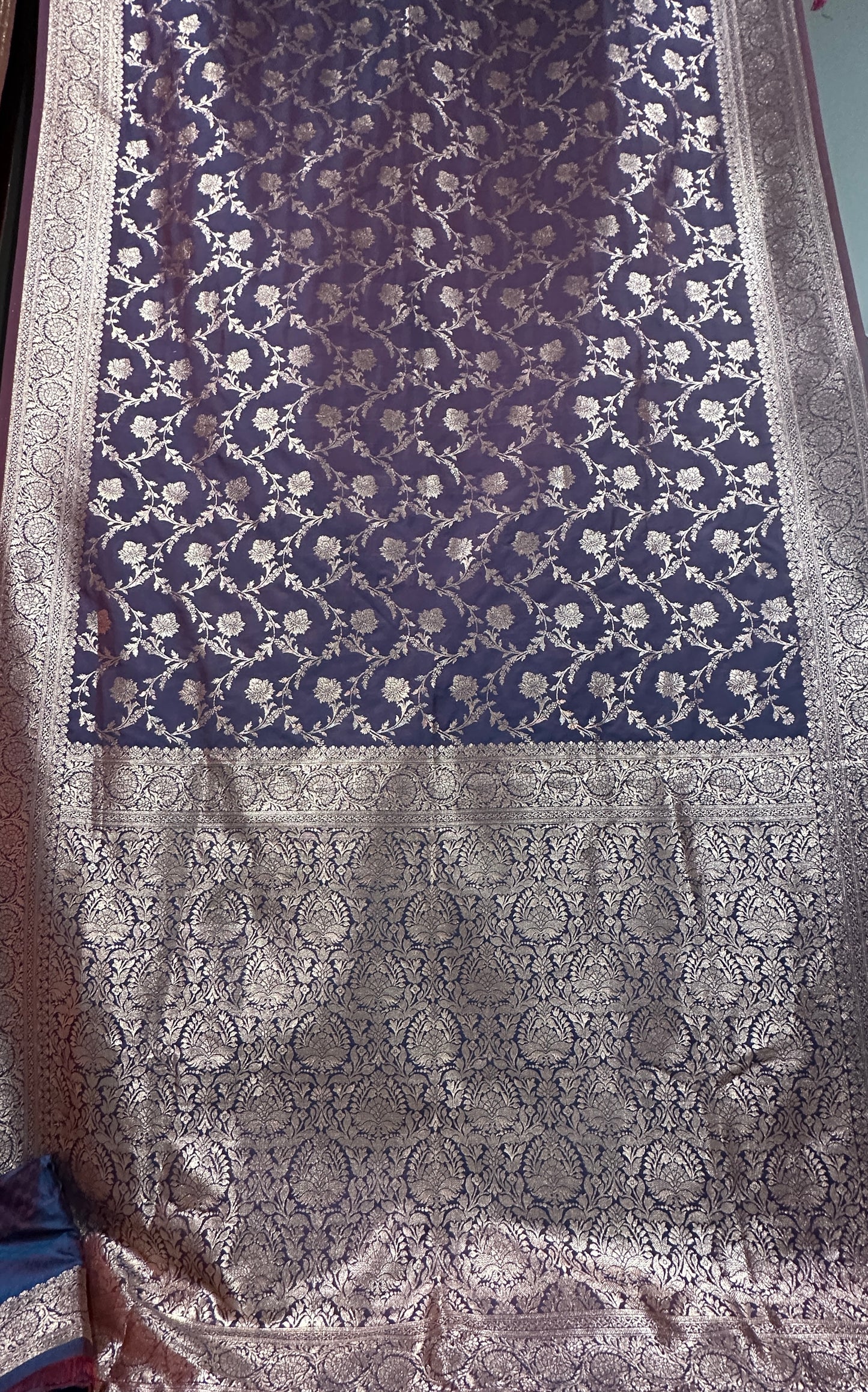 Benarasi Saree Semi Katan - Lavender