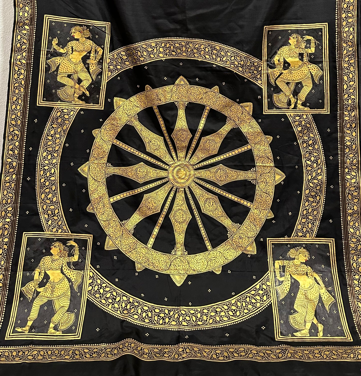 *Pre-Order Only* - Patachitra Saree - Konark Chakra with 4 temple dancers