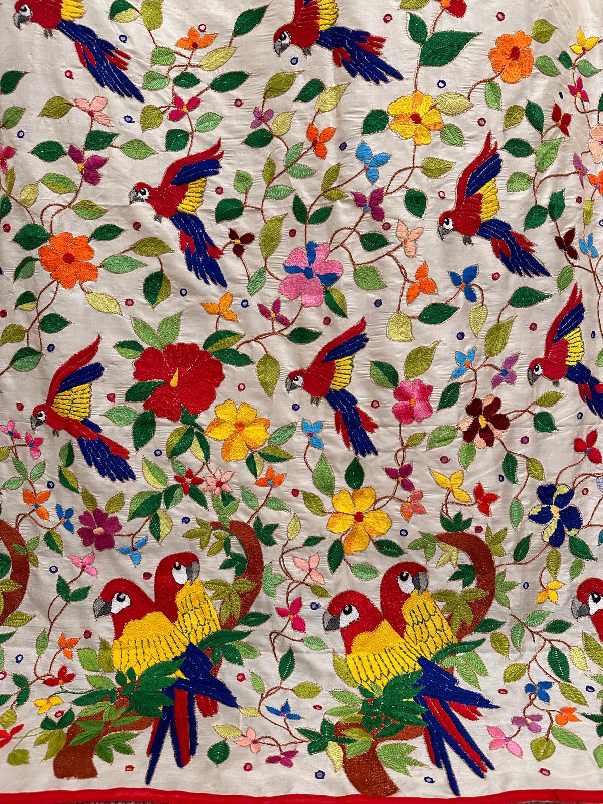 Pure Katan Silk Sarees  - Macaw Bird
