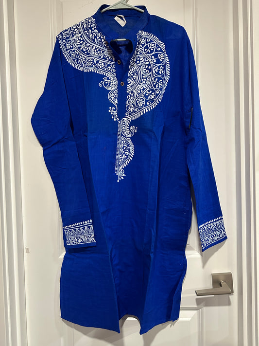Men's Kurta - Cotton with Bengal Art Work