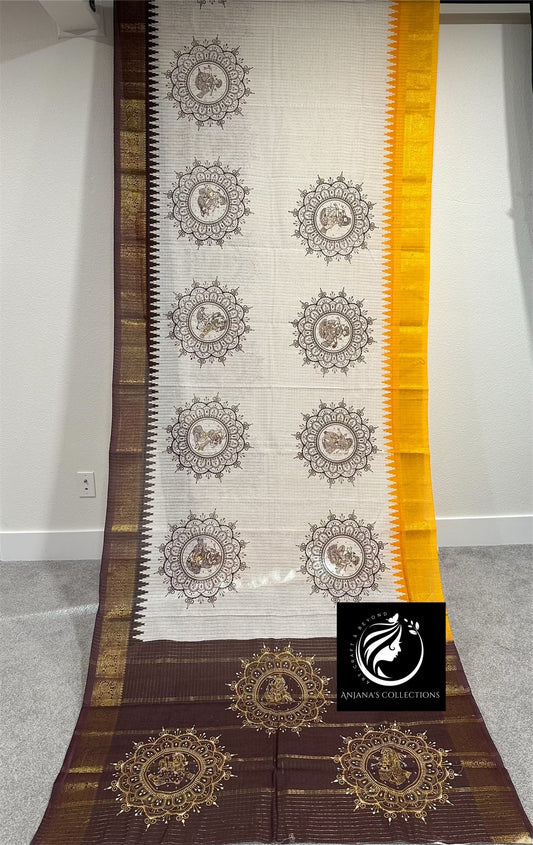 *Pre-Order Only* - Patachitra Saree - Mandala Alpana